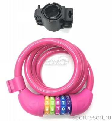 Замок JinJian Velo-Lock 12x1200 (код) pink Z501ER