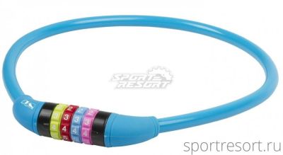 Велозамок M-Wave 12х650 мм кодовый (голубой) 5-231054