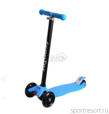 Самокат ScooTer 120/80mm синий (LED колеса) 00-170072-1