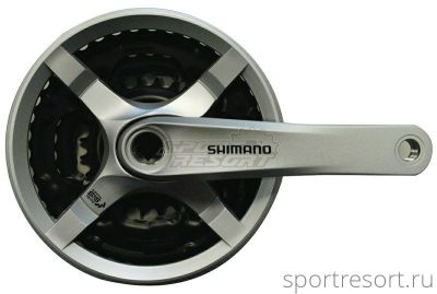 Система Shimano Tourney FC-TY501 6/7/8ск (Квадрат, 42/34/24T, 175mm, серебро, защита)