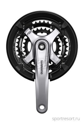 Система Shimano Tourney FC-TY701 6/7/8ск (Квадрат, 42/34/24T, 175mm, серебро, защита)