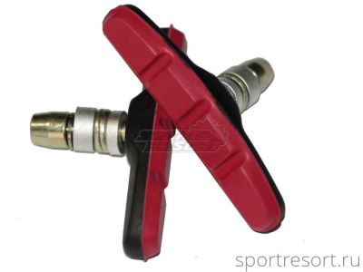 Тормозные колодки Alhonga HJ-600.12T3G2 V-Brake 70 mm красно-чёрные