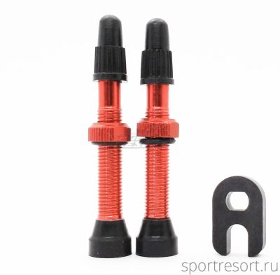 Ниппель бескамерный Colt Bikes 40 мм алюминий красный (пара)