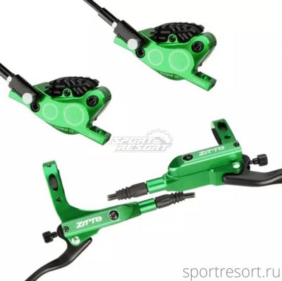 Комплект дисковых тормозов ZTTO 4-Piston Disc Brake Set зеленые