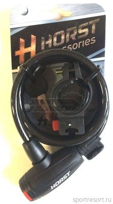 Велозамок HORST 8x1500 mm с ключом (черный) 09-100160