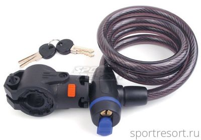 Велозамок Author 12х1500 мм с ключами (полупрозрачный) 8-17060315