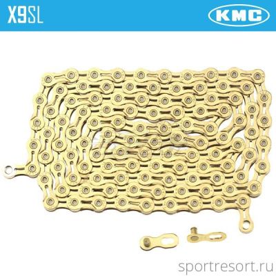 Цепь KMC X-9 SL (9ск,114зв) Super Lite Gold