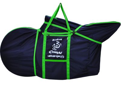 Чехол для велосипеда Veloangar №32 (с карманом под колесо) Синий с фиолетовыми элементами Veloangar №32