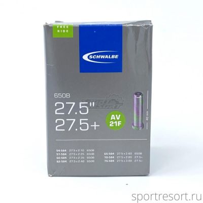 Велокамера Schwalbe 27.5x2.1-3.0 (54/75-584) A/V-40mm AV21F