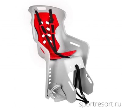 Детское велокресло NFUN BRIOSO серое с красной вставкой 01-100123