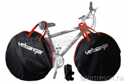 Чехлы для колёс велосипеда Veloangar №55 (пара) Черный с оранжевым Veloangar №55