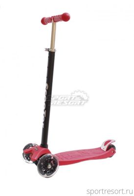 Самокат ScooTer 120/80mm красный (LED колеса) 00-170076-1