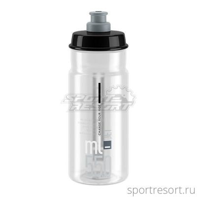 Фляга Elite JET 550 мл (прозрачная, черный рисунок) EL0190401