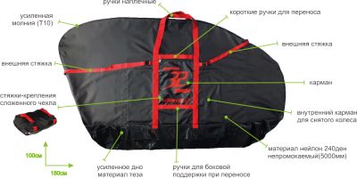 Чехол для велосипеда Veloangar №32 (с карманом под колесо) Синий с фиолетовыми элементами Veloangar №32