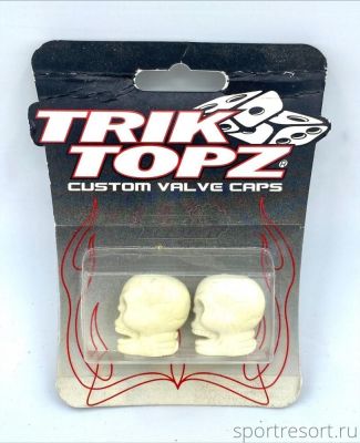 Колпачки на ниппеля TRIK TOPZ Череп (пара) белые