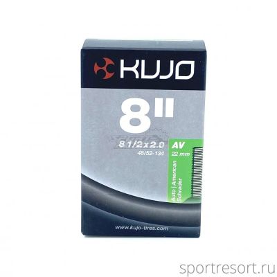 Велокамера KUJO 8x1/2x2.0 A/V (прямой ниппель 22мм)