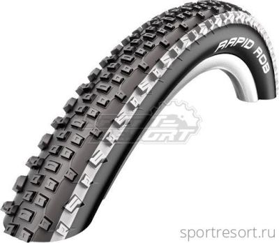 Покрышка Schwalbe RAPID ROB 29x2.25 K-Guard HS425 белые полосы