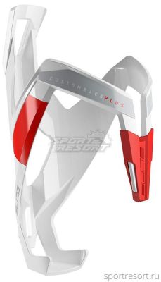 Флягодержатель Elite Custom Race Plus, белый, красный рисунок EL0140653