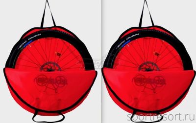 Чехлы для колёс велосипеда Veloangar №55 (пара) Красный с черным Veloangar №55