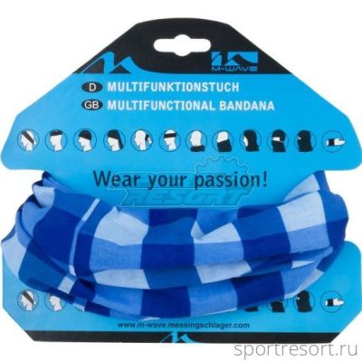 Универсальная повязка M-Wave Multi Bandana Blue Squared 5-715173