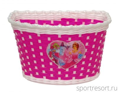 Корзина на детский велосипед M-Wave (бело-розовая) 00-170430