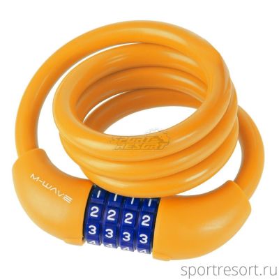 Велозамок M-Wave 12х1000 мм кодовый (оранжевый) 5-231067