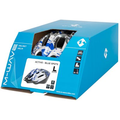 Велосипедный шлем M-Wave Active Bicycle Helmet Blue Spots (L 58-61cm) 731028