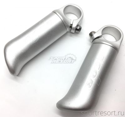 Рога на руль Acor ABZ-2401 3D Ergonomic (100 мм) серебристые