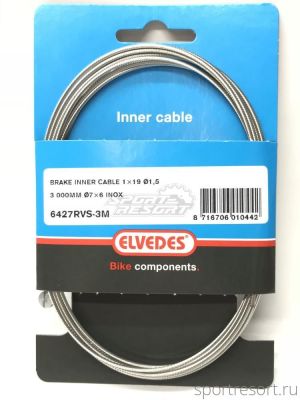 Трос тормоза ELVEDES MTB Inox 1.5х3000 mm 19 жил