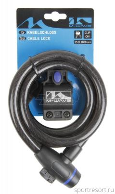 Велозамок M-Wave 15х1800 мм с ключом 5-233836