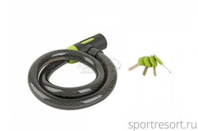 Велозамок Author 25х1000 мм с ключами (черно-зеленый) 8-17060905