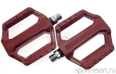 Педали Shimano PD-EF202 Flat Pedals Red