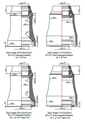 Рулевая колонка Token TK070 HEGGSET (4 in 1) Gold