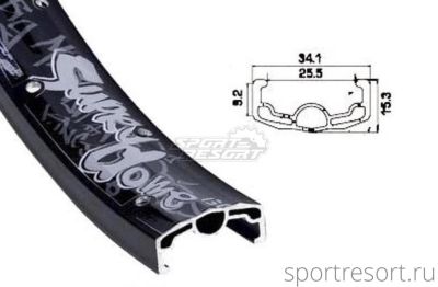 Обод Alexrims SUPRA DOME 20" (406х26 mm) 36H черный