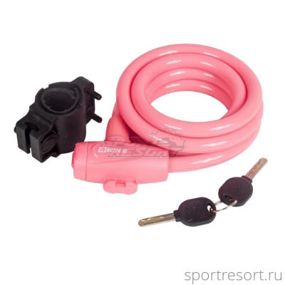 Замок 4Bike 12x1800 (ключ) розовый ARV-588-PNK-1800