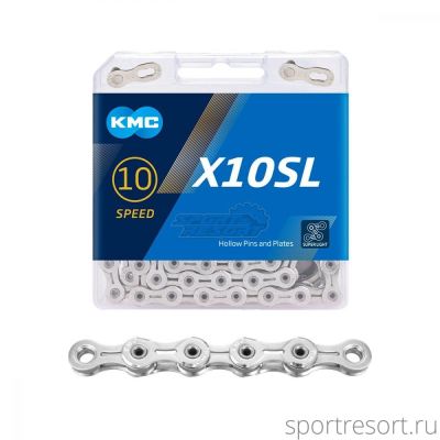 Цепь KMC X-10 SL (10ск,114зв) Super Lite Silver