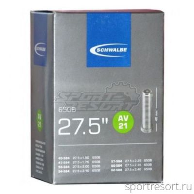 Велокамера Schwalbe 27.5x1.5-2.4 (40/62-584) A/V-40mm AV21