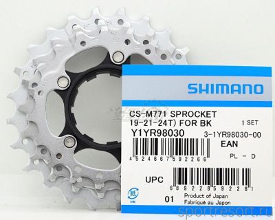 Звезды для кассеты Shimano XT M771-10 (19-21-24T) BK