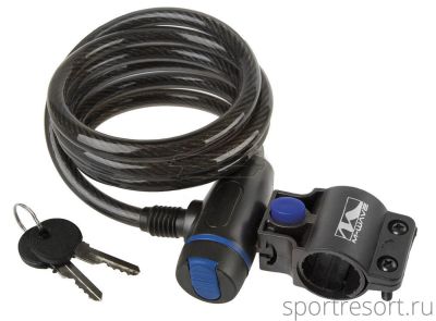 Велозамок M-Wave 10х1800 мм с ключом (черный) 233840