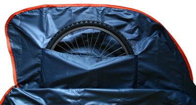 Чехол для велосипеда Veloangar №33 (с карманом под колесо) Синий с зелеными элементами Veloangar №33