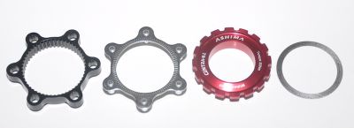 Адаптер Center Lock на 6 болтов Ashima AC03-2 Red