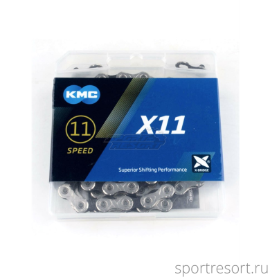 Цепь KMC X-11 (11ск,114зв) silver/black