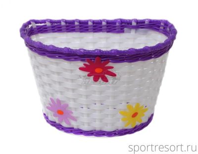 Корзина на детский велосипед M-Wave (бело-фиолетовая) 00-170431