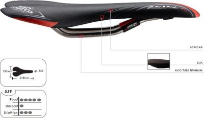 Седло Selle San Marco Aspide FX Avio Tube Titan Black/Red