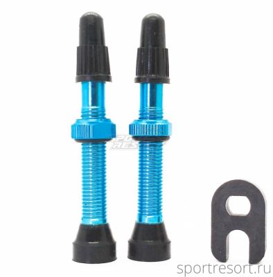 Ниппель бескамерный Colt Bikes 40 мм алюминий синий (пара)