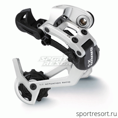 Переключатель задний Sram X5 (8ск, Medium Cage, серебро)