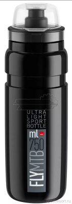Фляга Elite Fly MTB 750 мл (черная, защитный колпачок) EL0160753