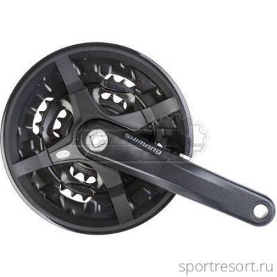 Система Shimano Altus FC-M351 9ск (Квадрат 44/32/22T, 175 mm, черная, защита)