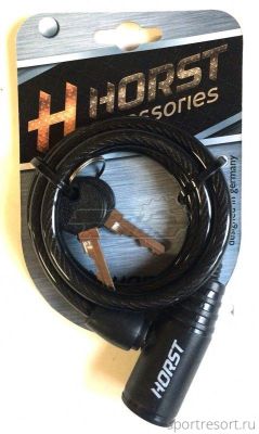 Велозамок HORST 8x1000 mm с ключом (черный) 09-100130