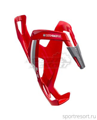 Флягодержатель Elite Custom Race Plus, красный, белый рисунок EL0140655